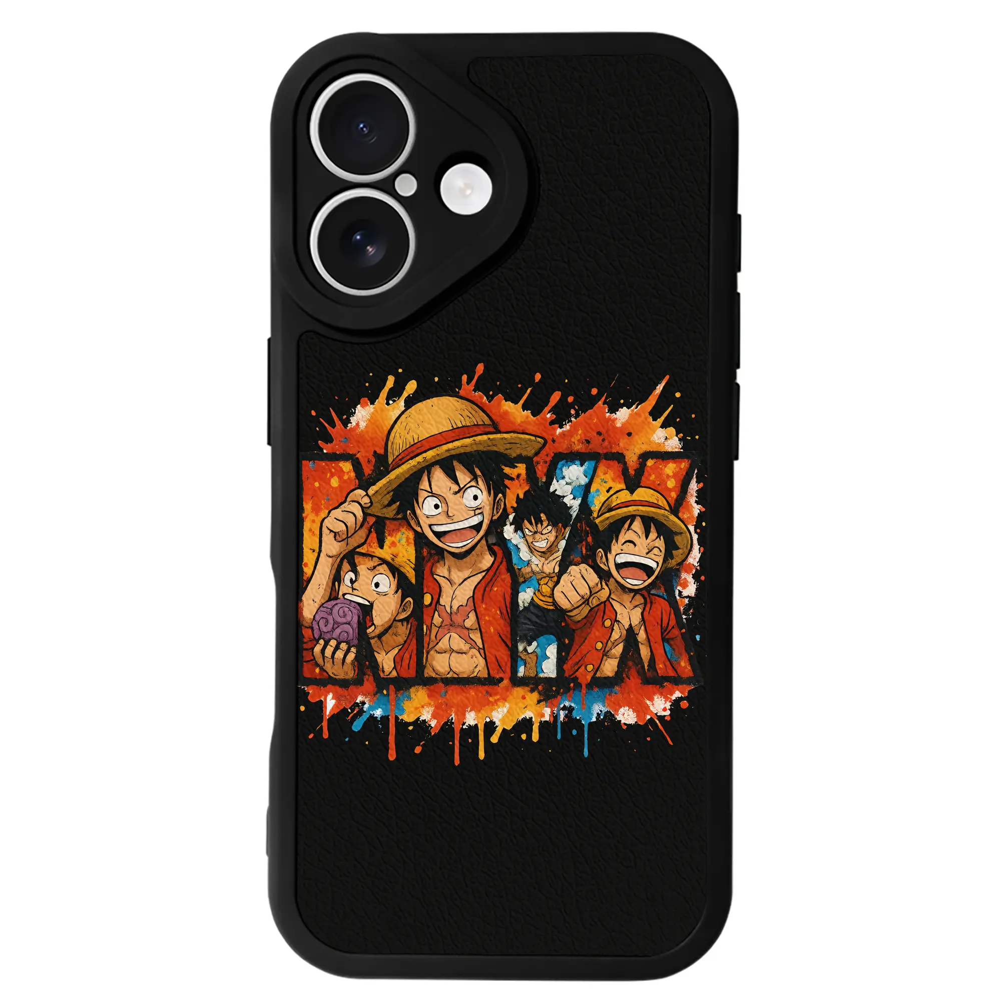 ワンピース グッズ モンキー・D・ルフィ - IPhone 16シリーズ対応 ・ シリコンスマホケース ・ レザー調 ・ 高精度フィット ・ 耐衝撃 ・ ワイヤレス充電対応 ・ 精密カット